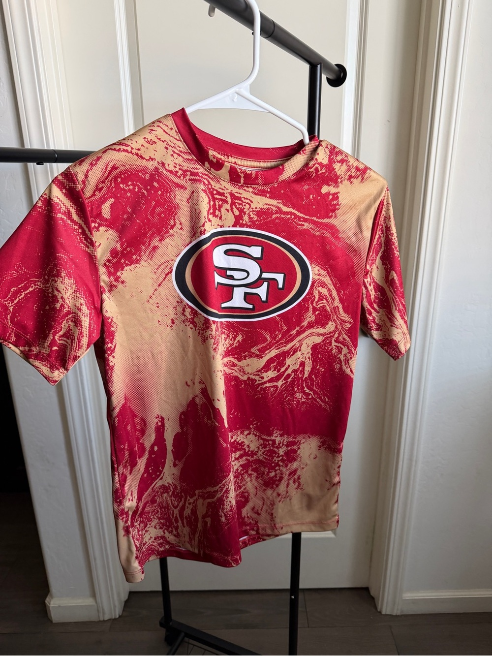 Women’s Red and Tan Logo Performance Tee